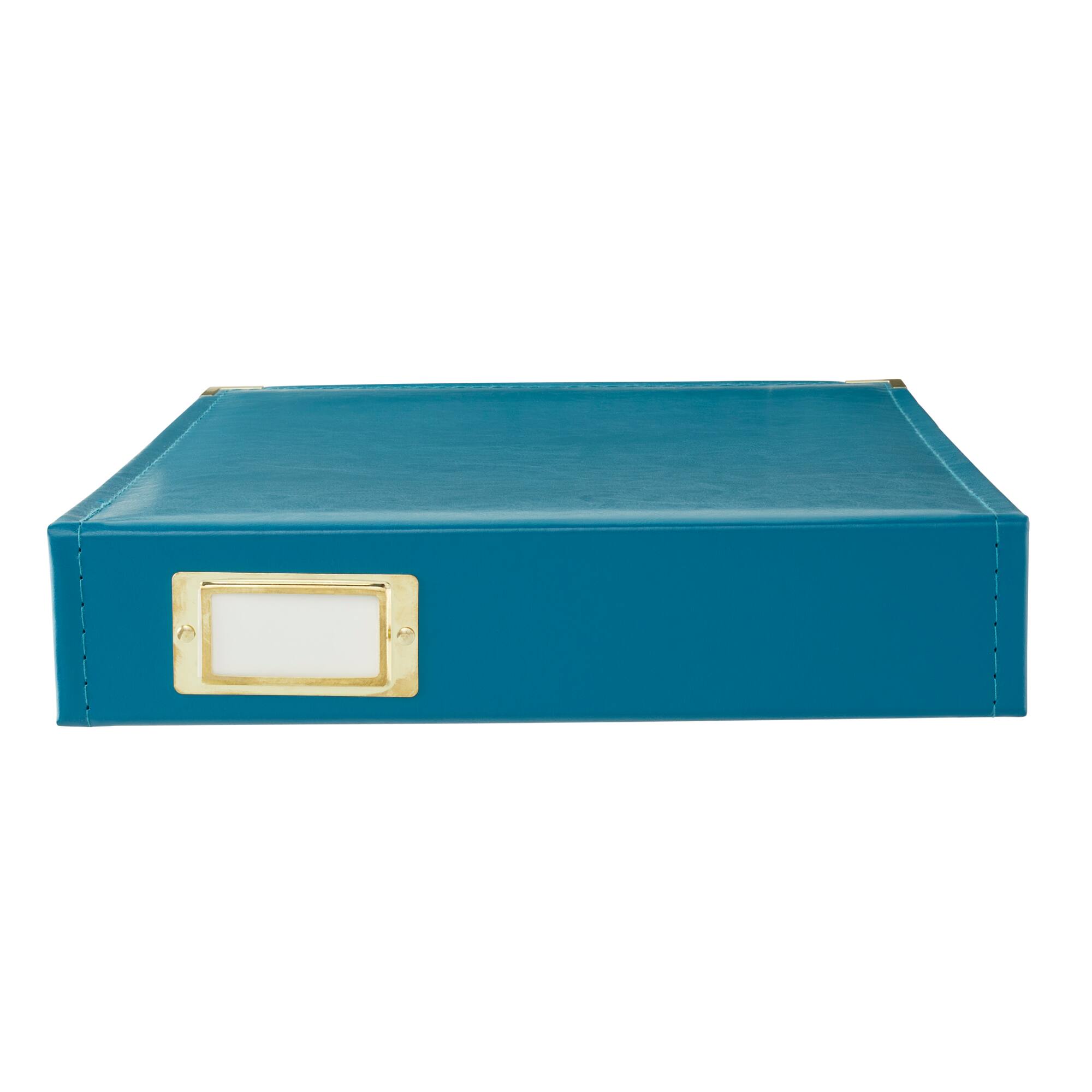 Peacock Blue Faux Leather D-Ring Scrapbook Album by Recollections®